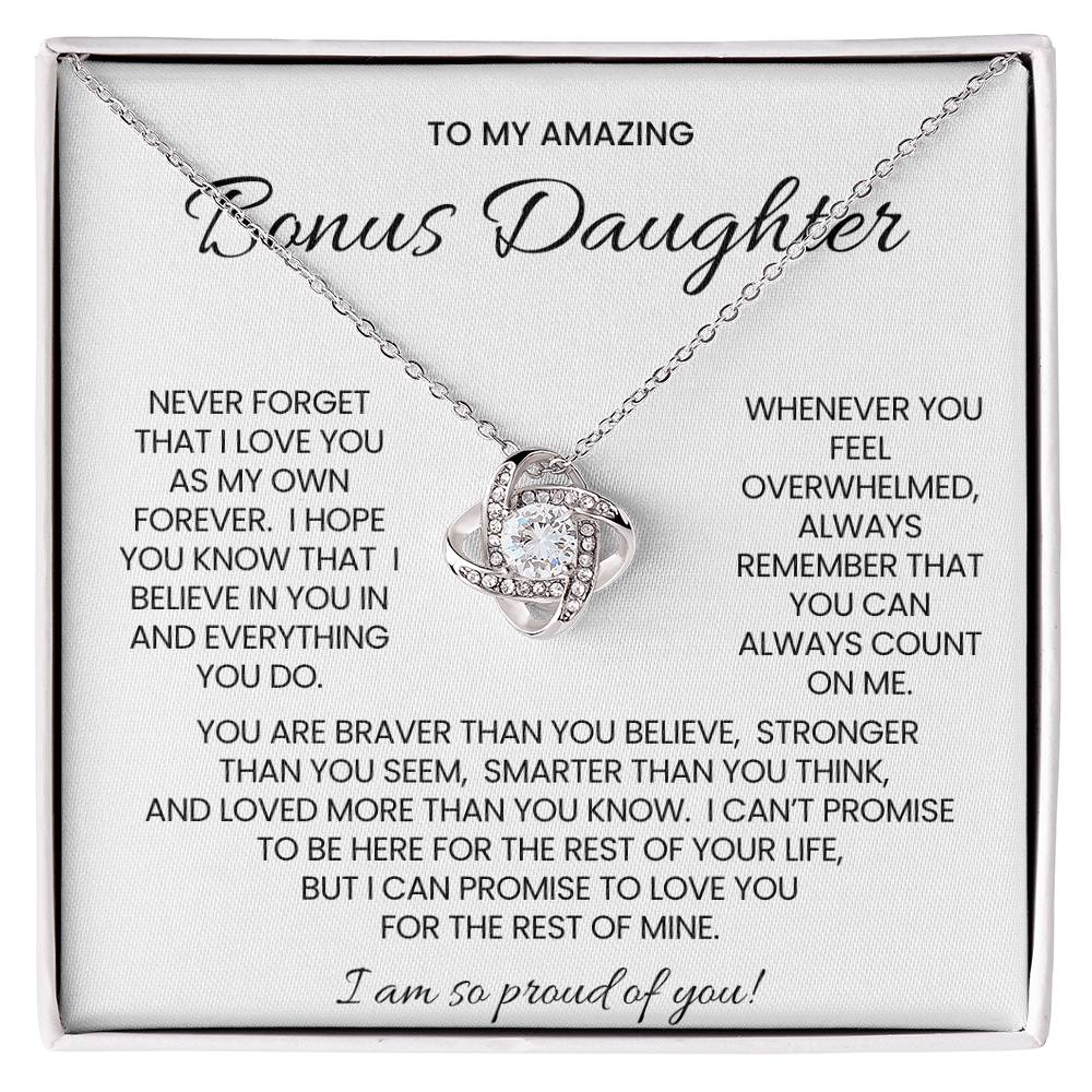 Bonus Daughter Love Knot Necklace Gift