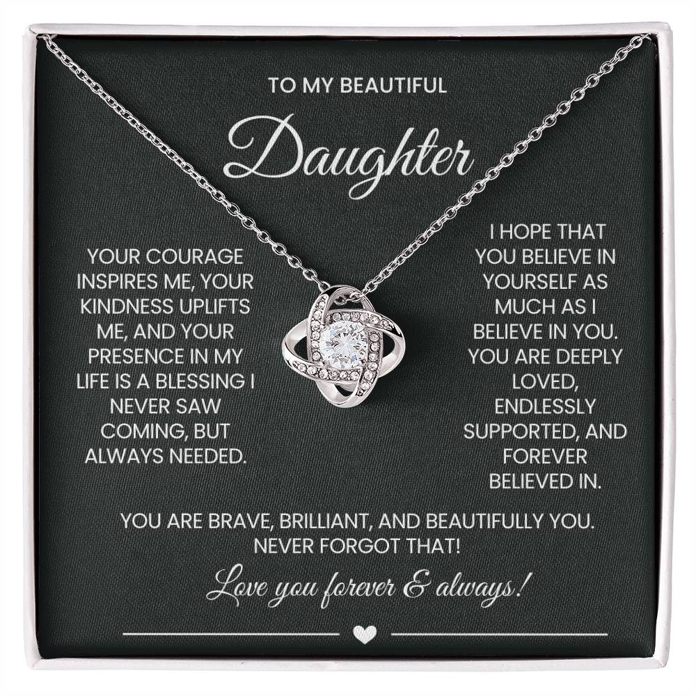 Daughter Love Knot Necklace Gift
