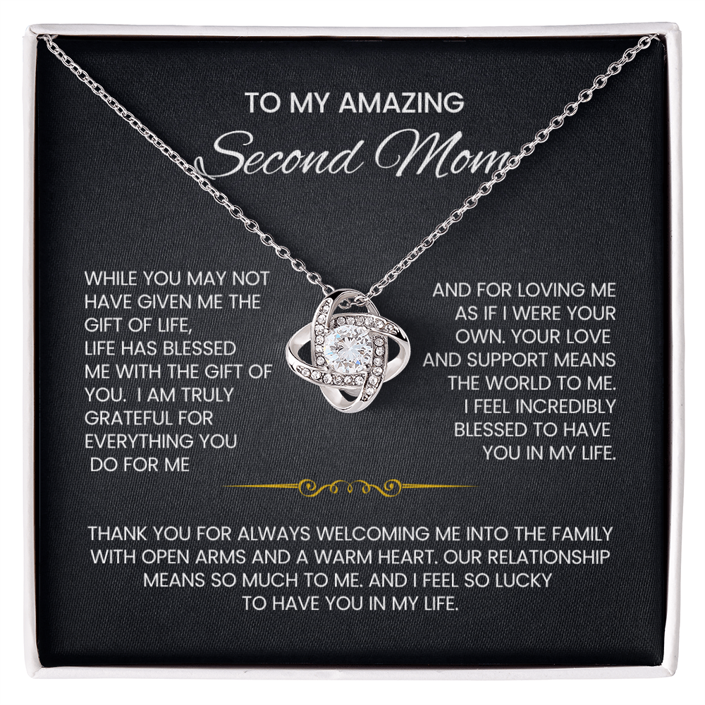 To My Second Mom Love Knot Necklace