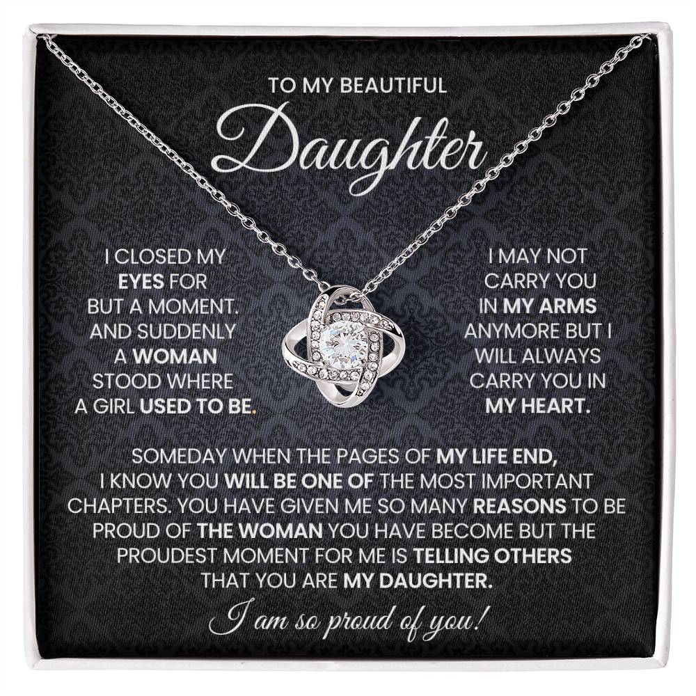 Daughter Love Knot Necklace Gift