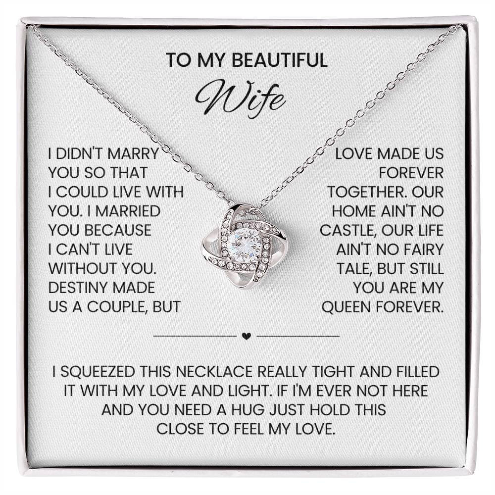 To My Wife Love Knot Necklace