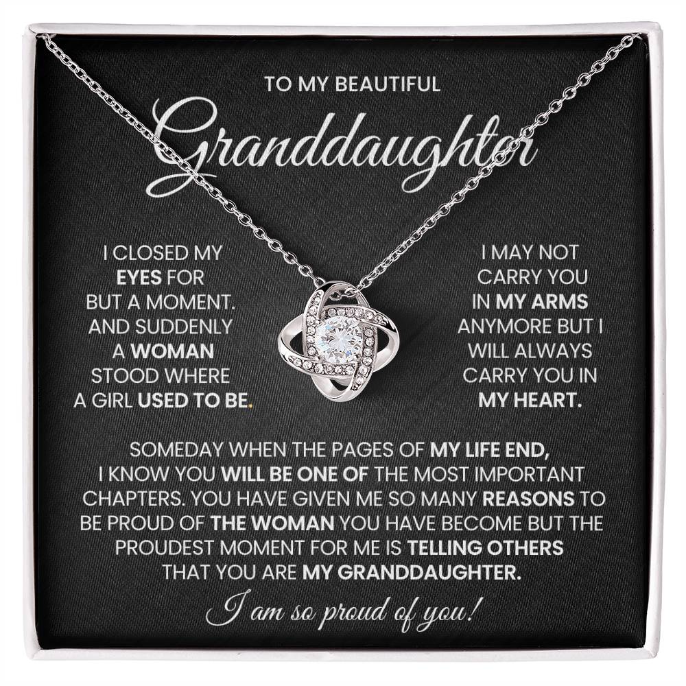 Granddaughter Love Knot Necklace Gift