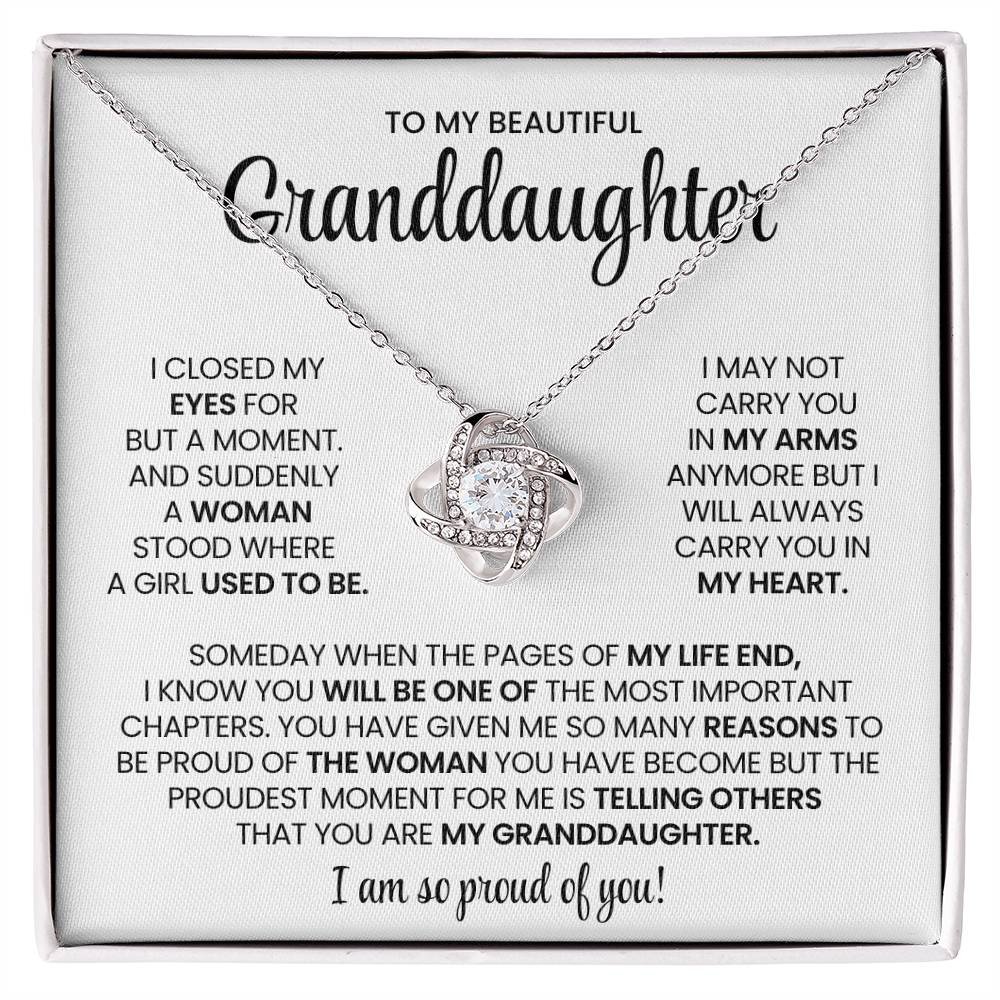 Granddaughter Love Knot Necklace Gift