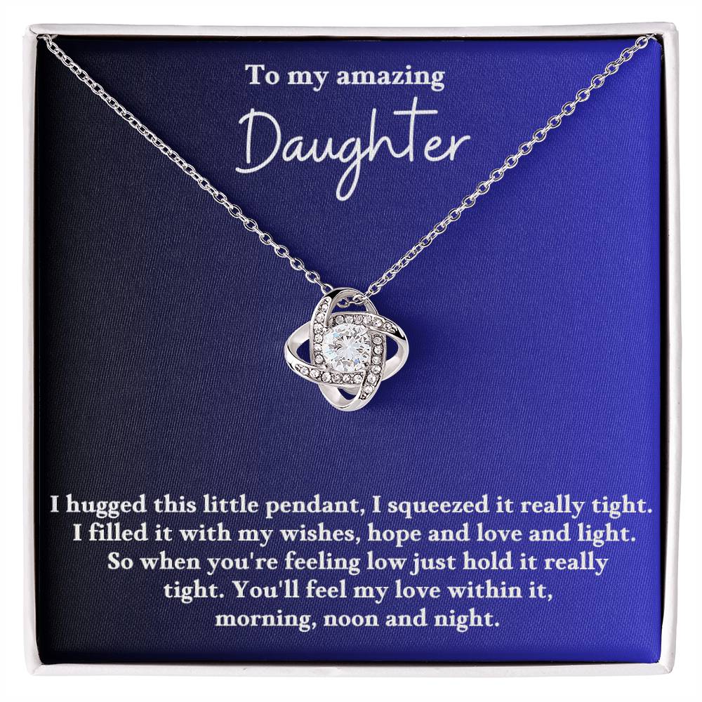 To My Daughter Love Knot Necklace