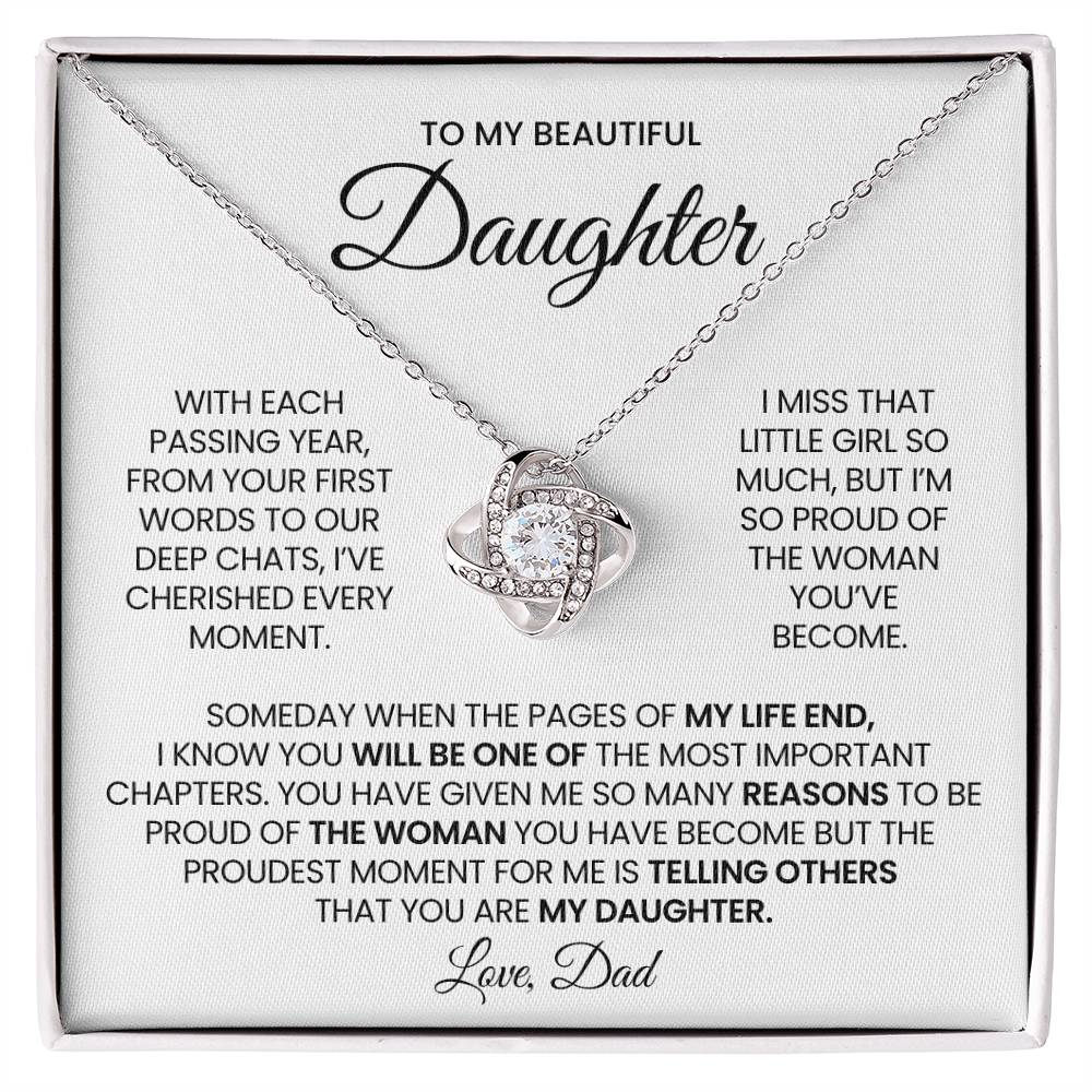 Daughter Love Knot Necklace Gift