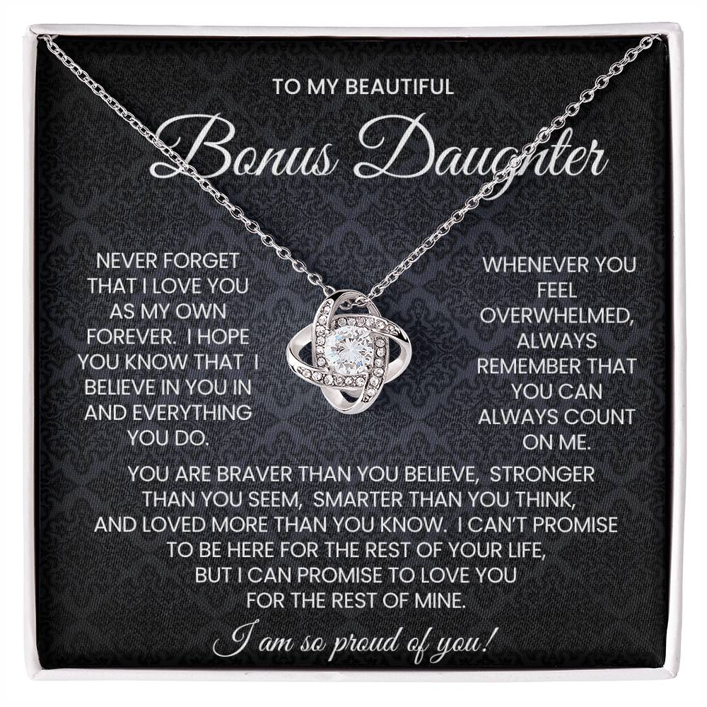 Bonus Daughter Love Knot Necklace Gift