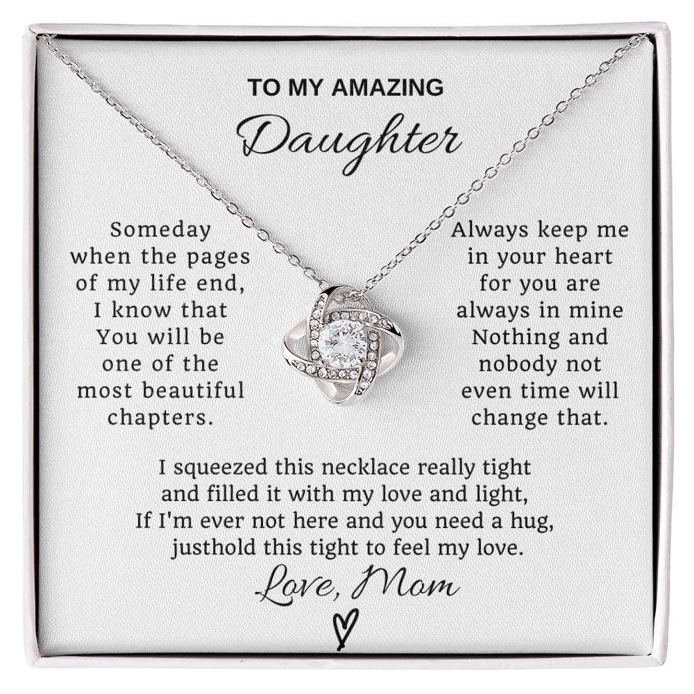 To My Daughter Love Knot Necklace From Mom