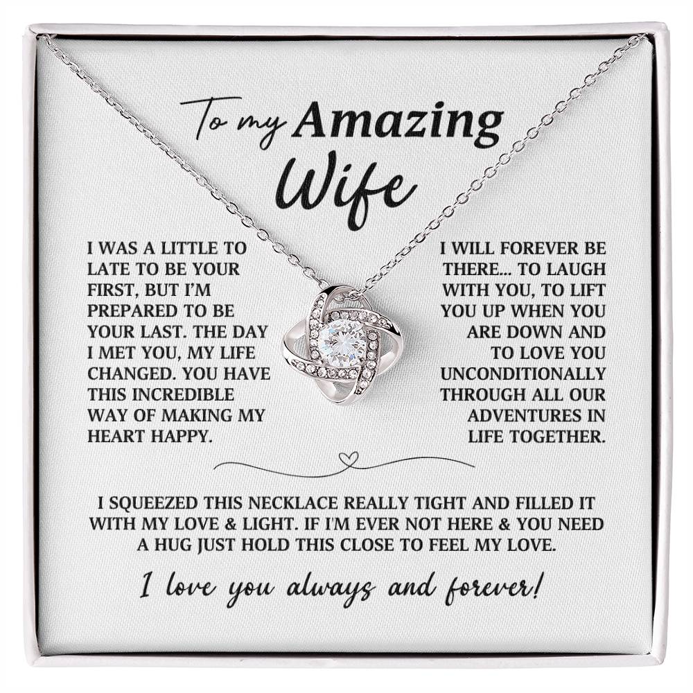 My Amazing Wife Love Knot Necklace Gift