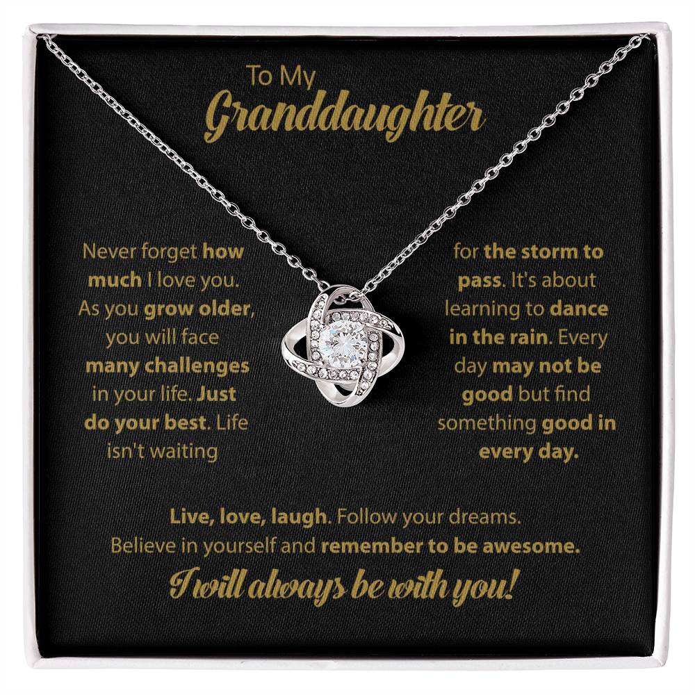 Granddaughter Love Knot Necklace Gift