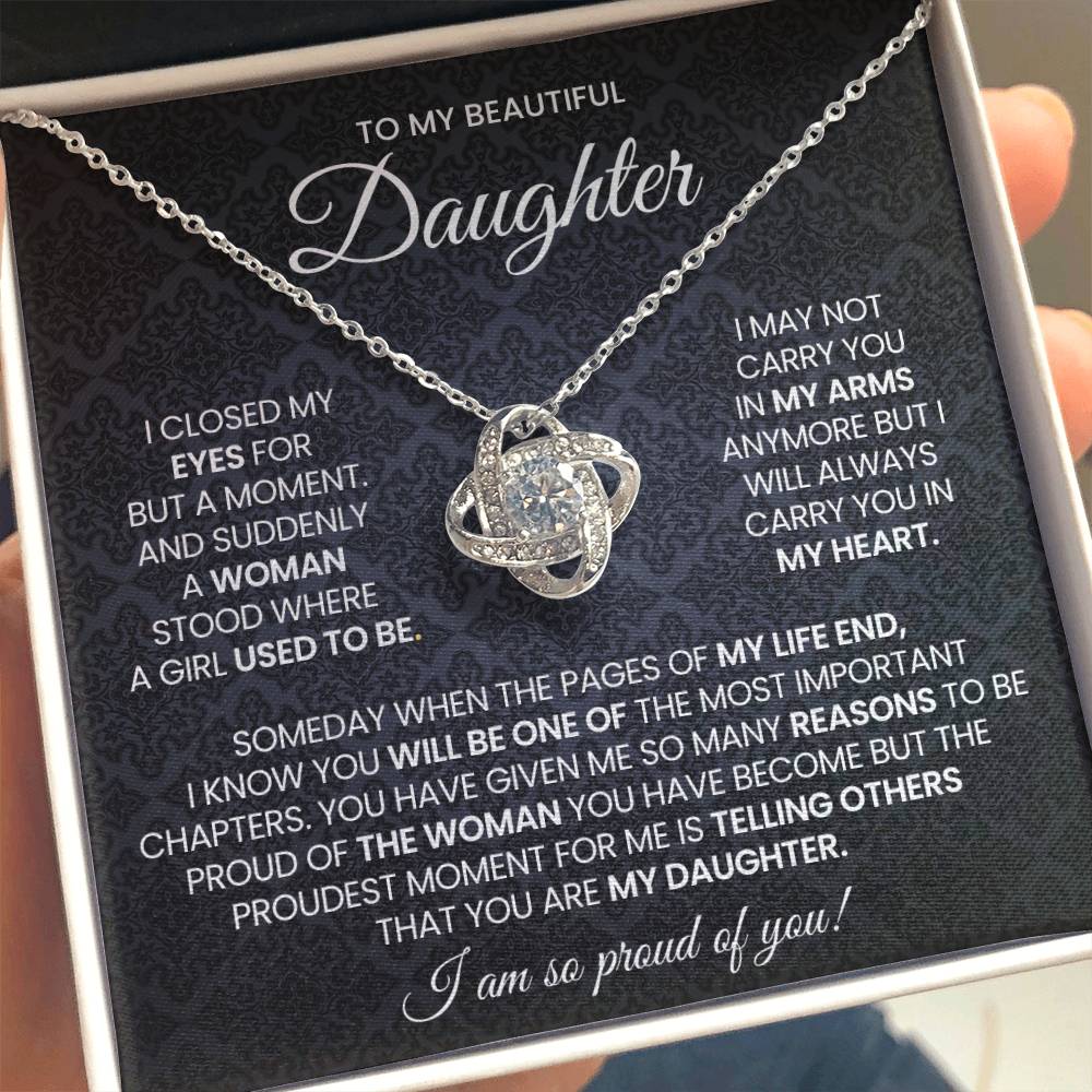 Daughter Love Knot Necklace Gift