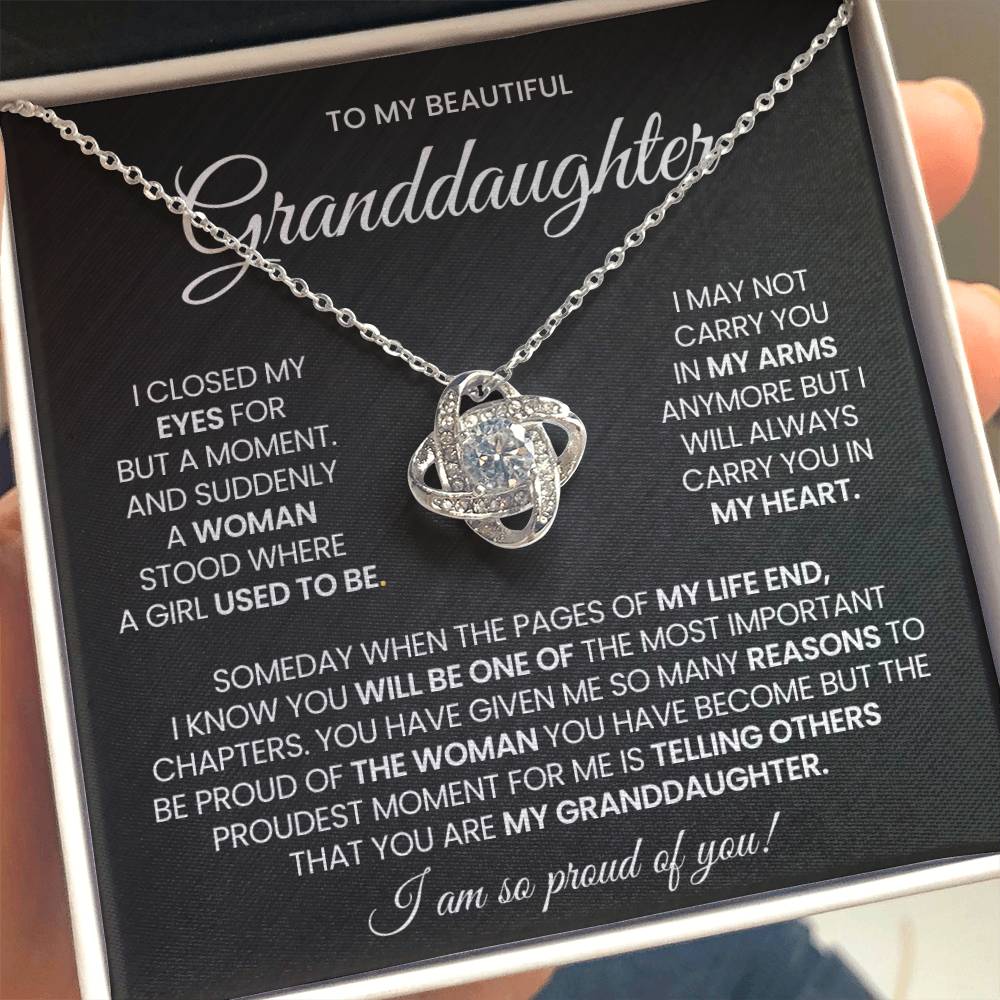 Granddaughter Love Knot Necklace Gift