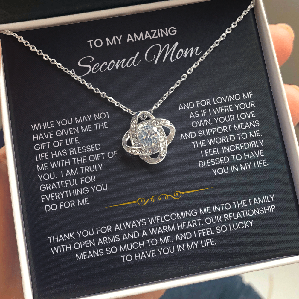 To My Second Mom Love Knot Necklace