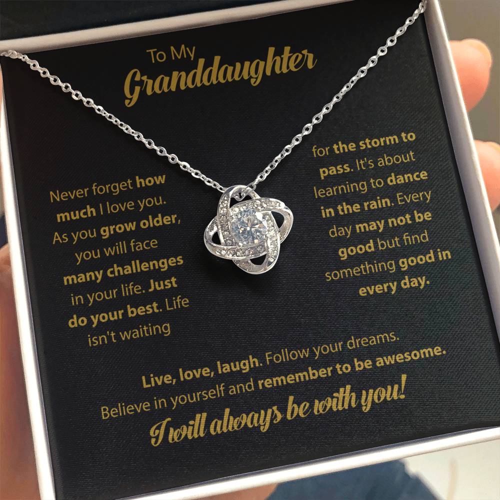 Granddaughter Love Knot Necklace Gift