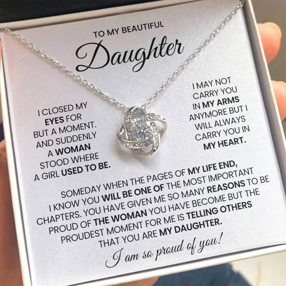 Daughter Love Knot Necklace Gift