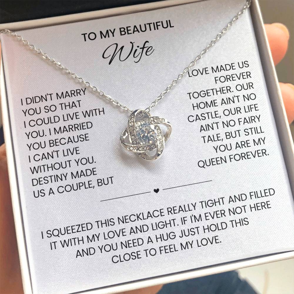 To My Wife Love Knot Necklace