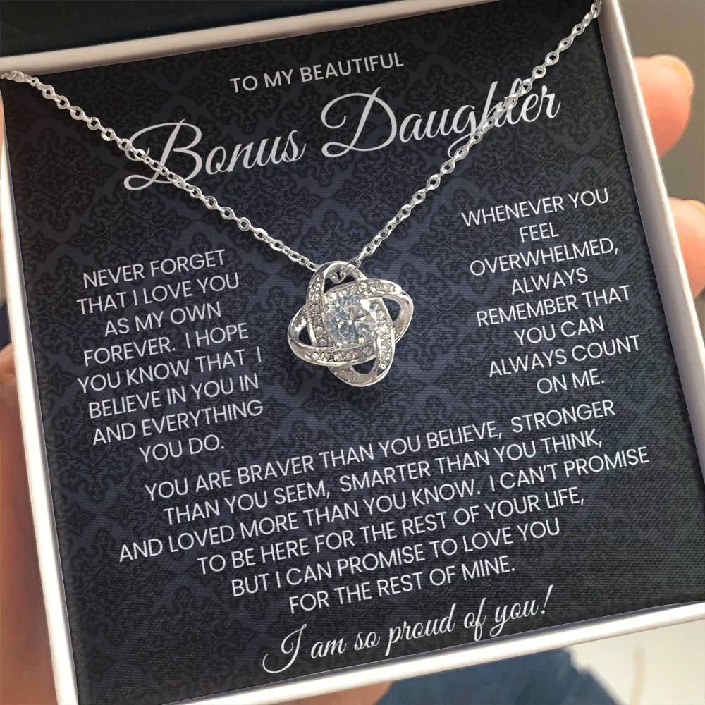 Bonus Daughter Love Knot Necklace Gift