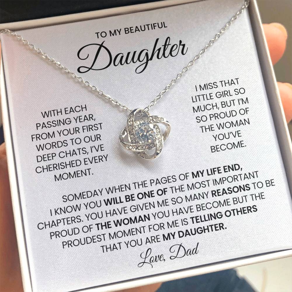 Daughter Love Knot Necklace Gift