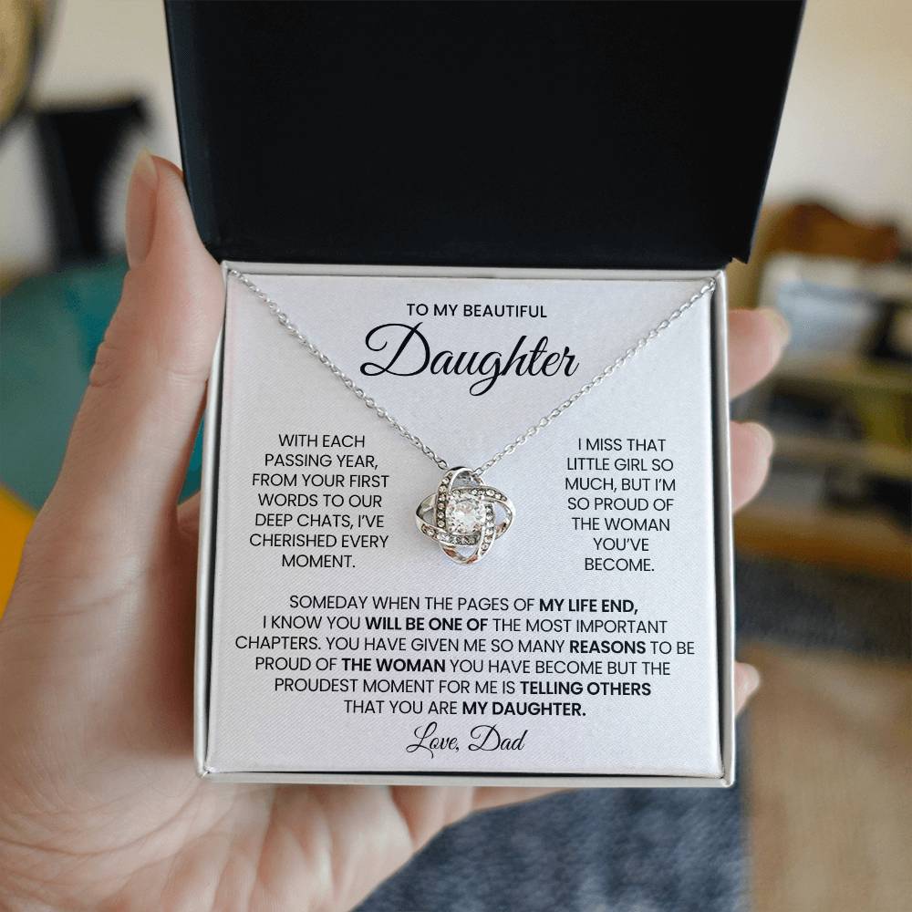 Daughter Love Knot Necklace Gift