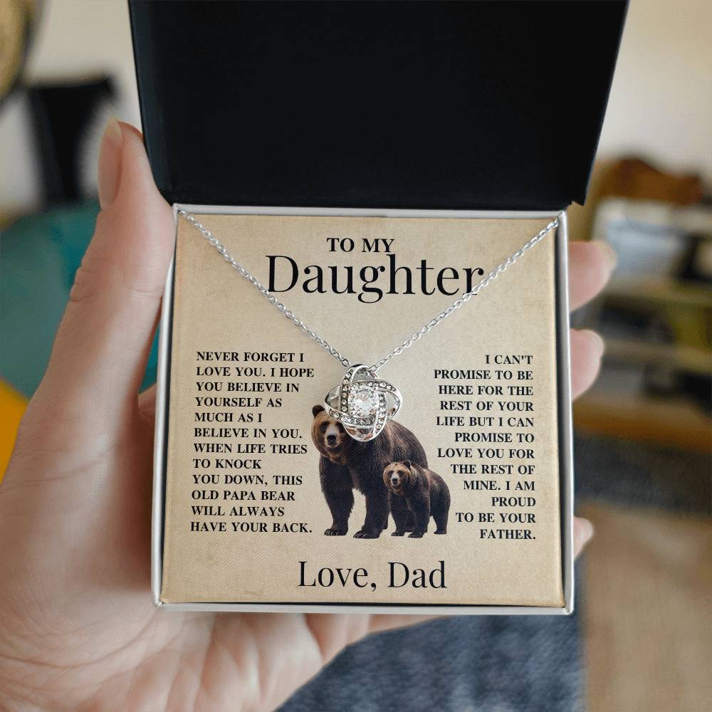 To My Daughter From DadLove Heart Necklace