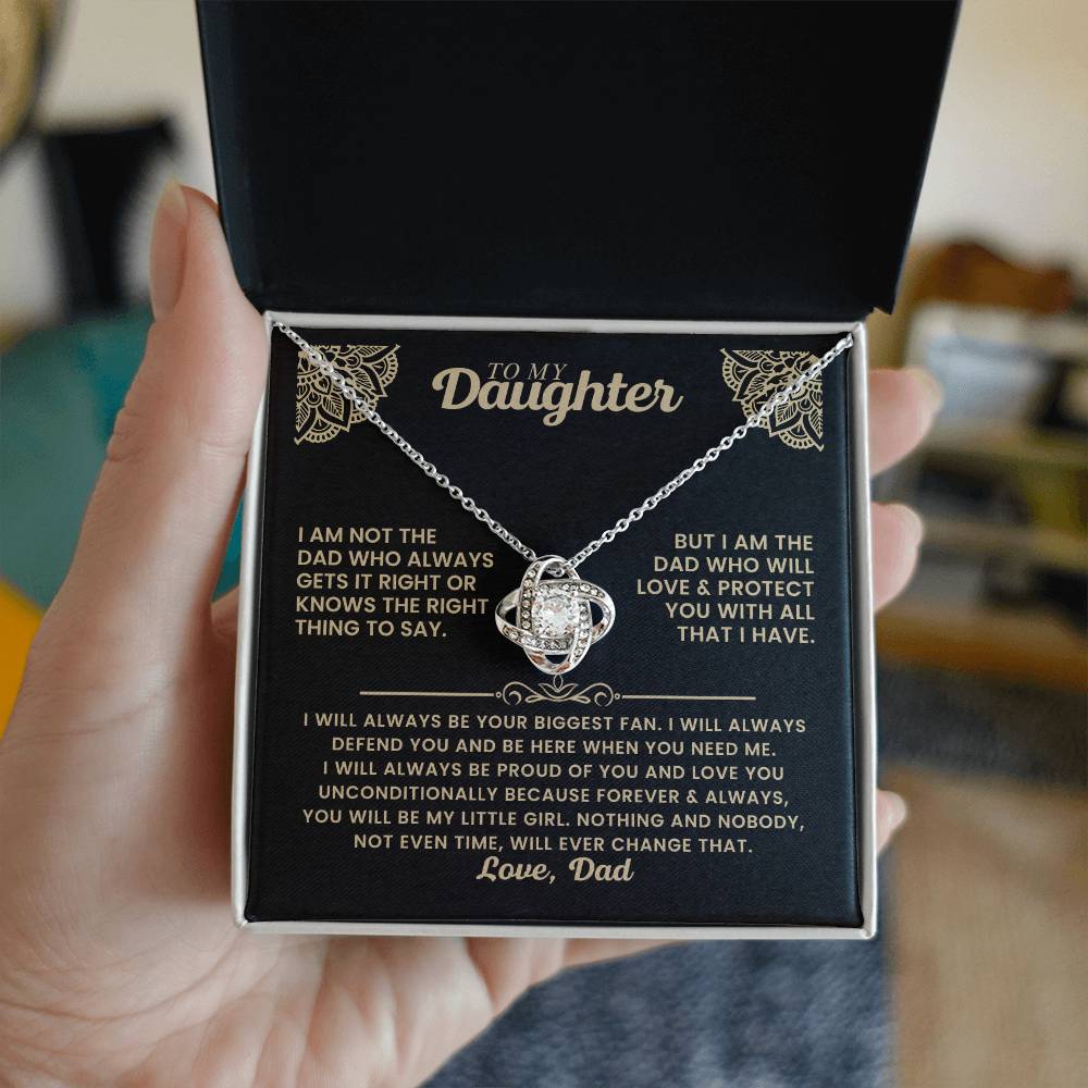 Daughter from Dad Love Knot Necklace
