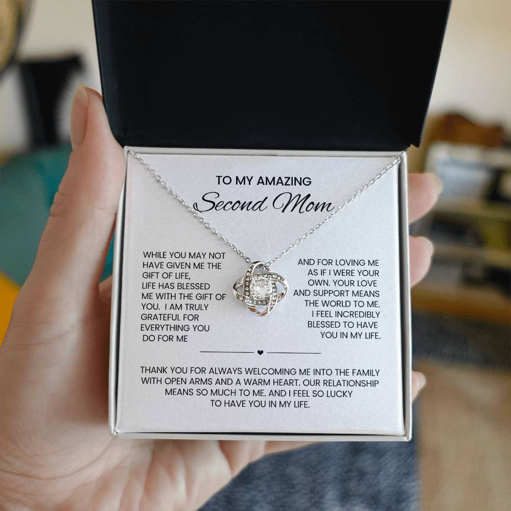 To My Second Mom Love Knot Necklace