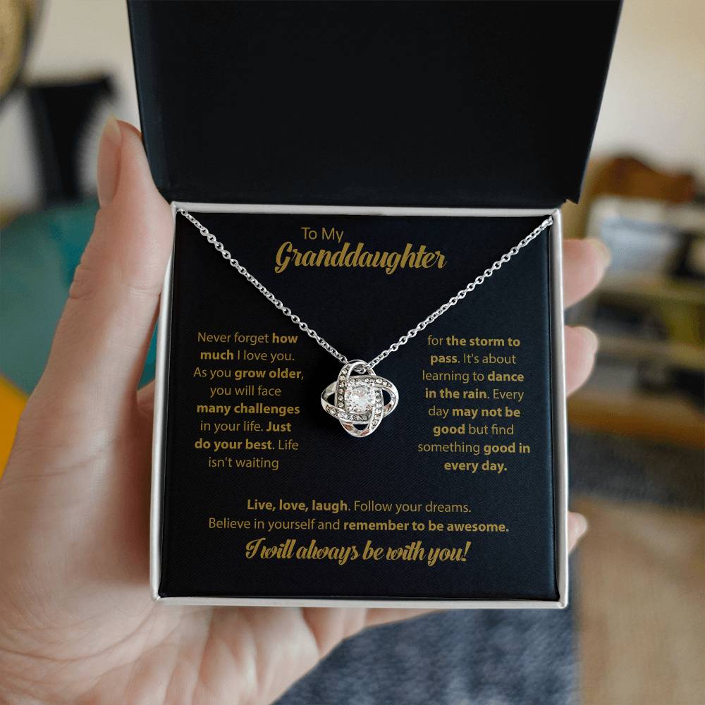 Granddaughter Love Knot Necklace Gift