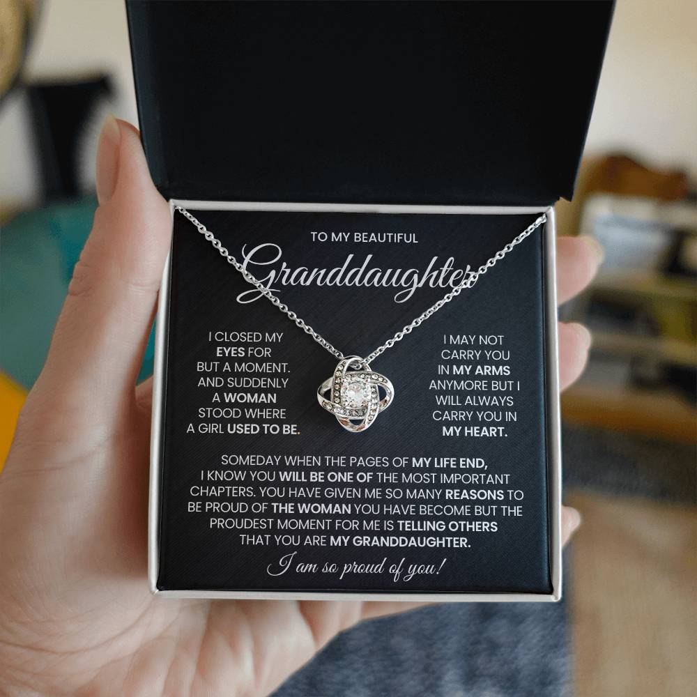 Granddaughter Love Knot Necklace Gift