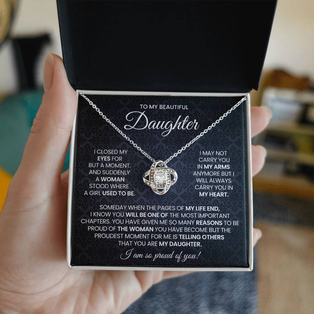 Daughter Love Knot Necklace Gift