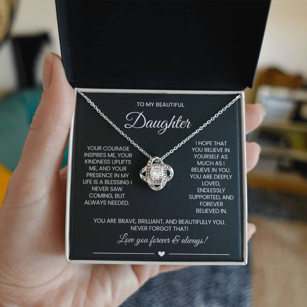 Daughter Love Knot Necklace Gift