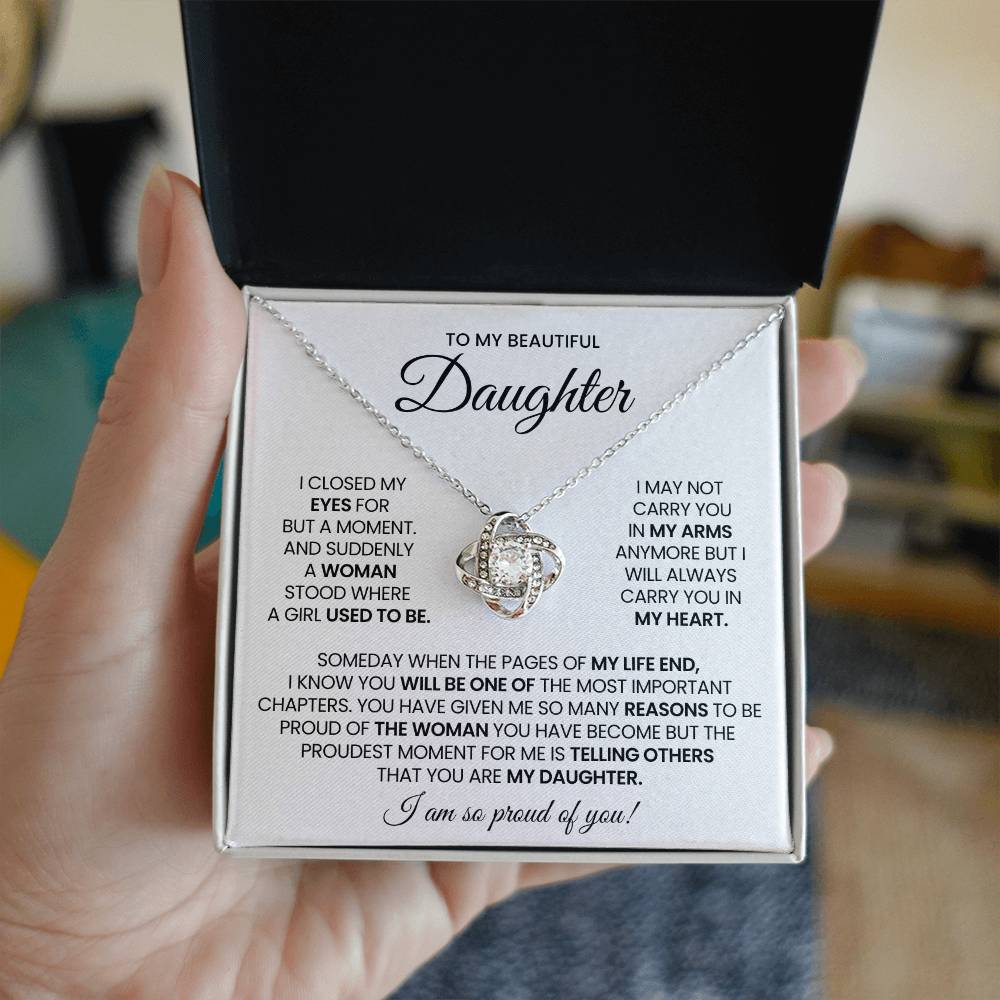 Daughter Love Knot Necklace Gift