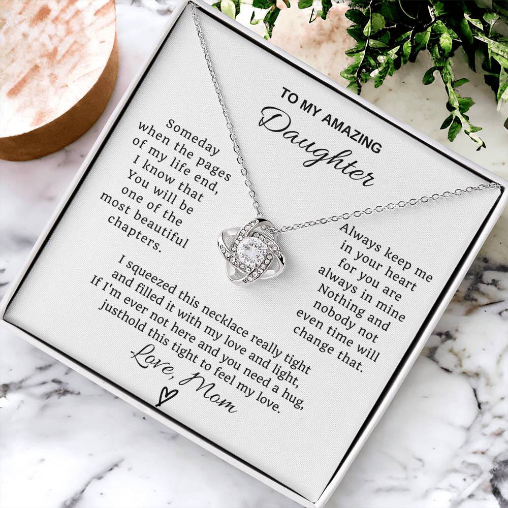To My Daughter Love Knot Necklace From Mom