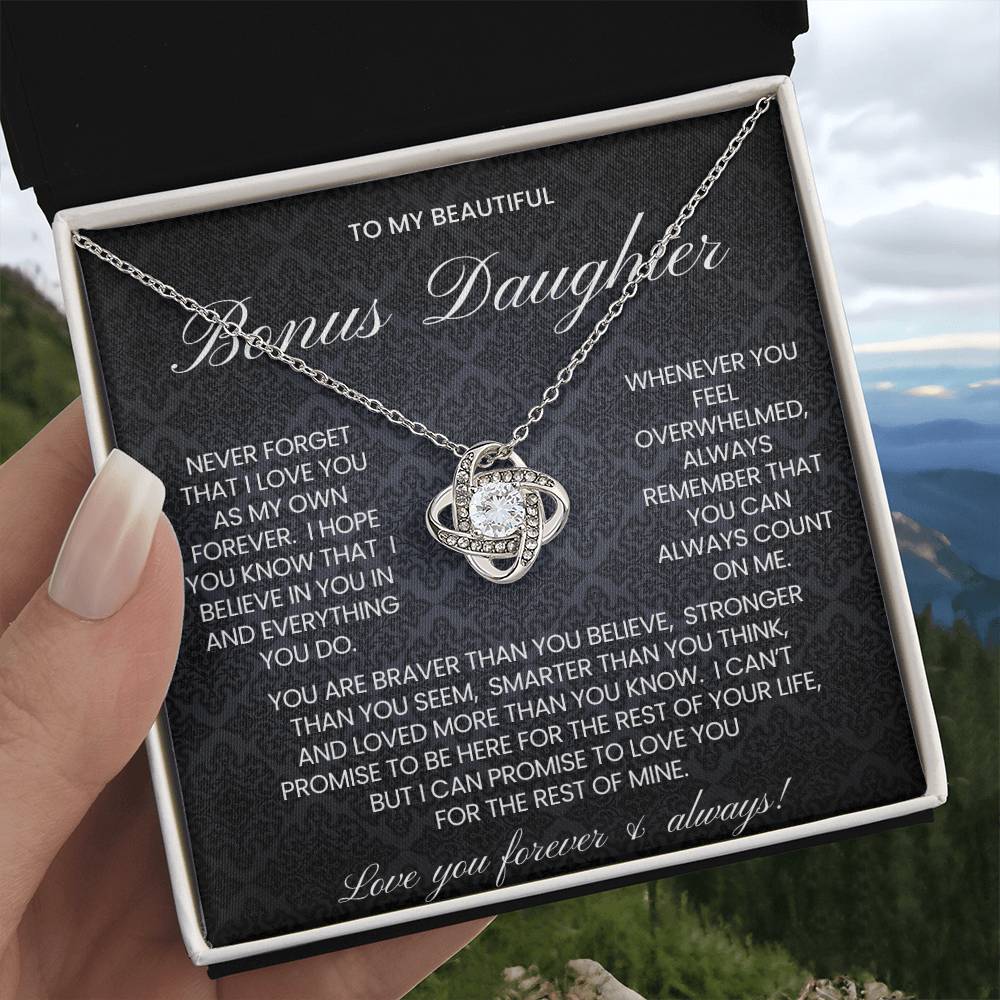 Bonus Daughter Love Knot Necklace Gift