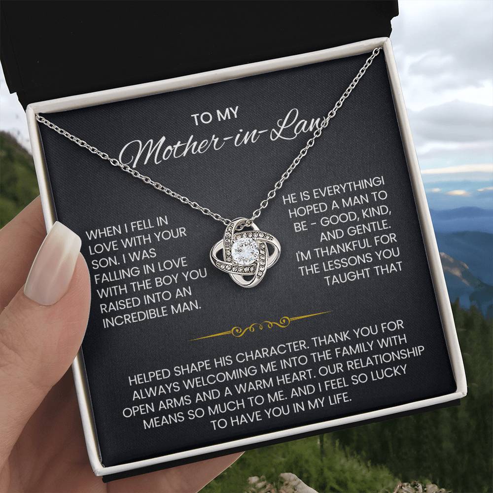 To My Mother in Law Love Knot Necklace