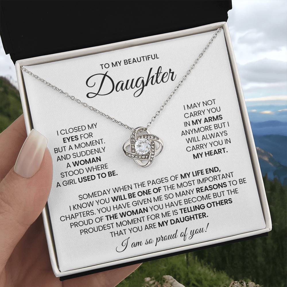 Daughter Love Knot Necklace Gift