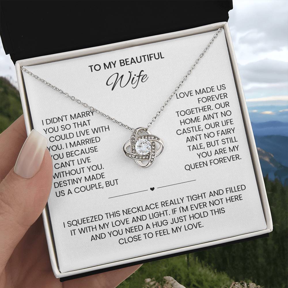 To My Wife Love Knot Necklace