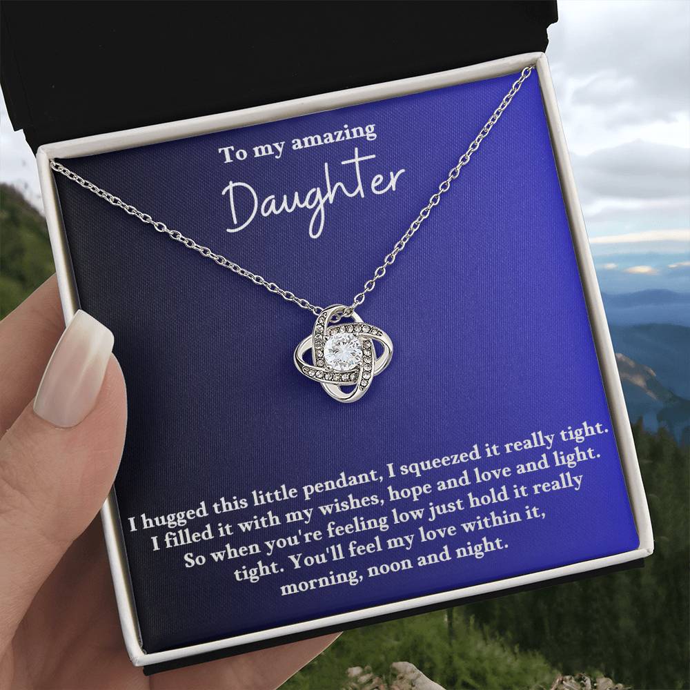 To My Daughter Love Knot Necklace