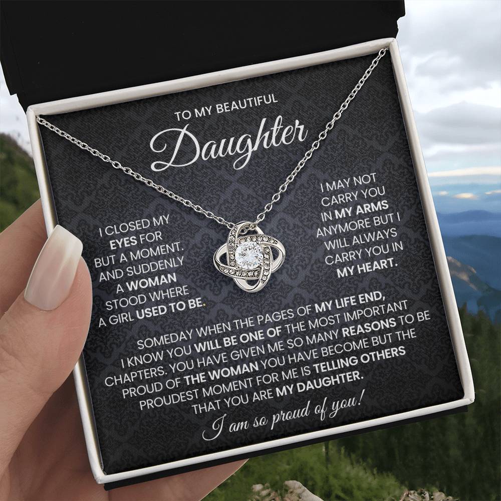 Daughter Love Knot Necklace Gift