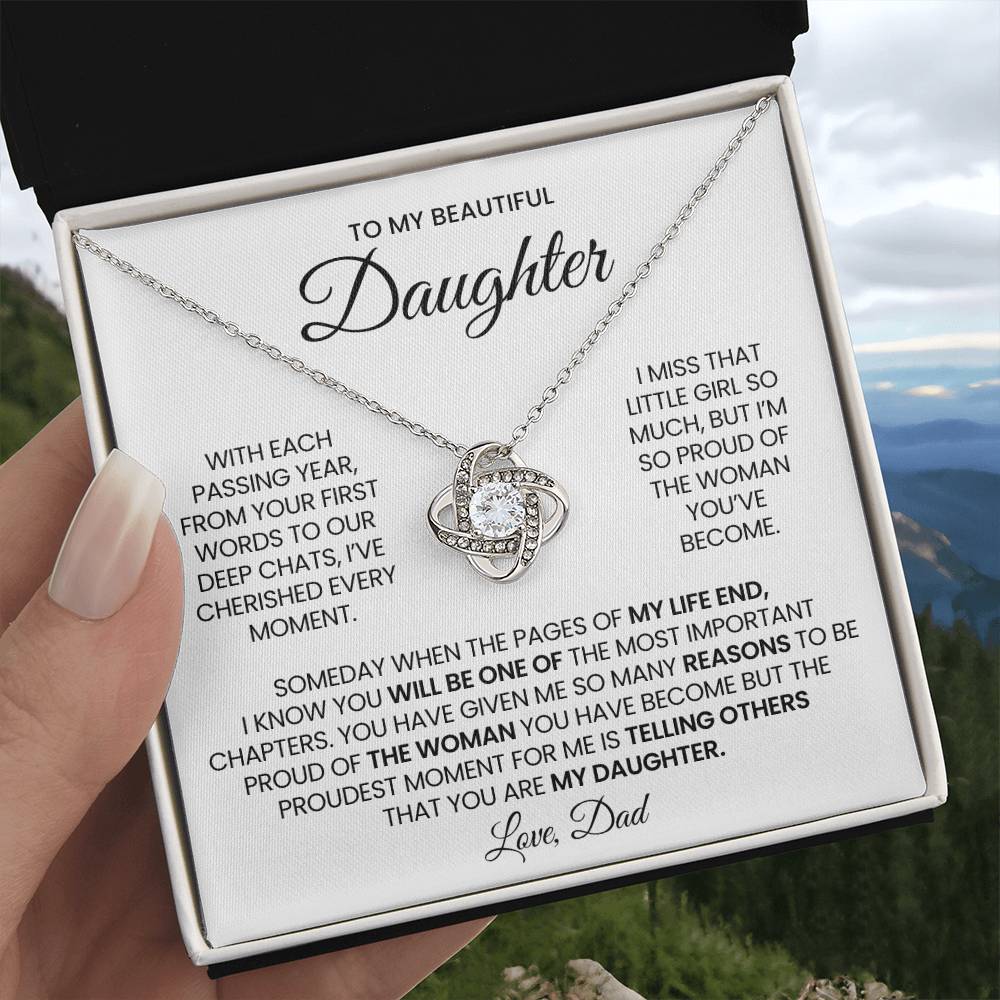 Daughter Love Knot Necklace Gift