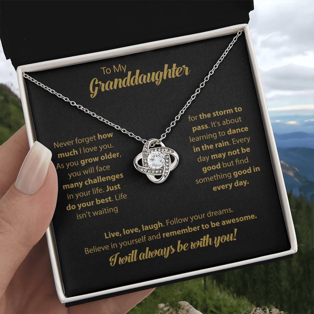 Granddaughter Love Knot Necklace Gift