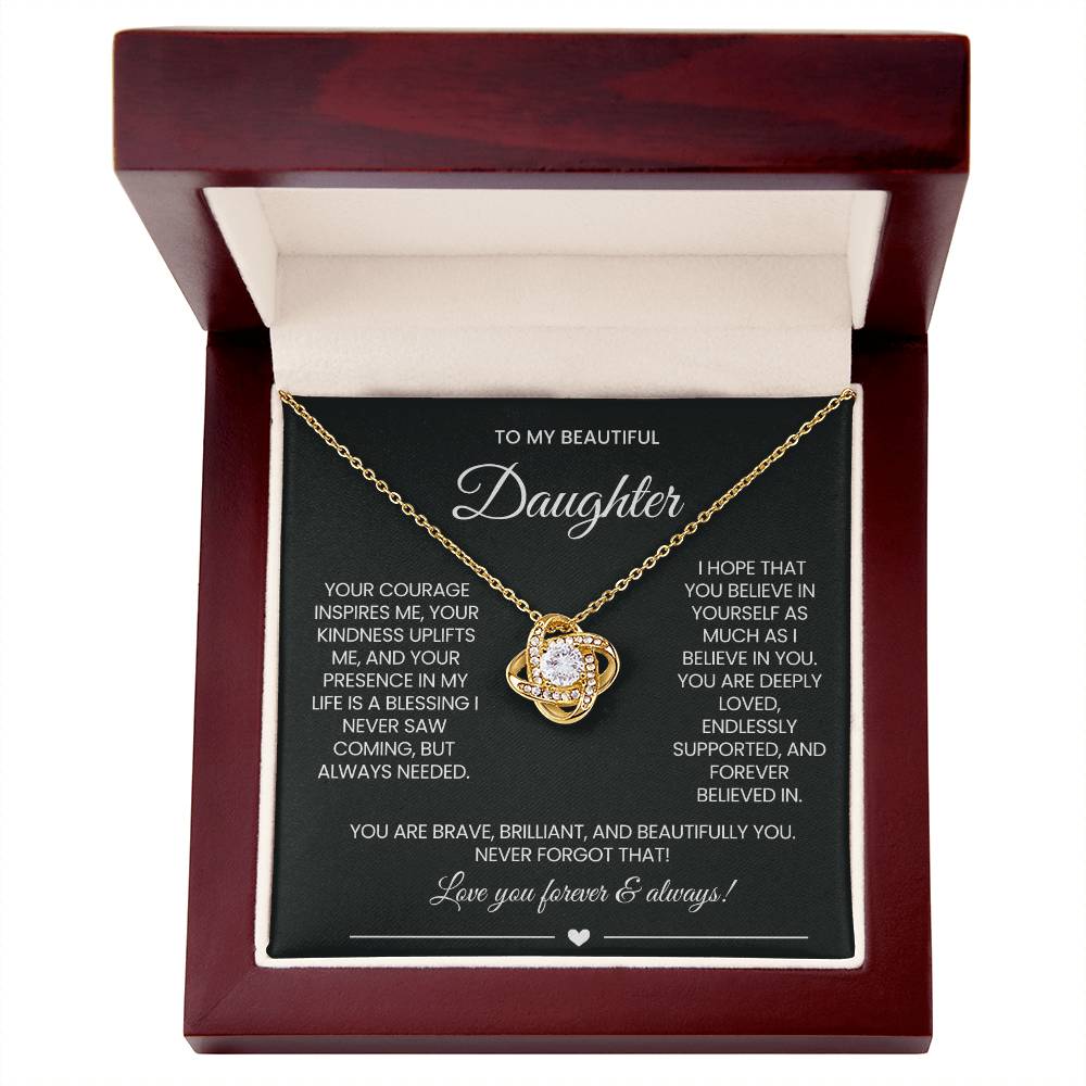 Daughter Love Knot Necklace Gift