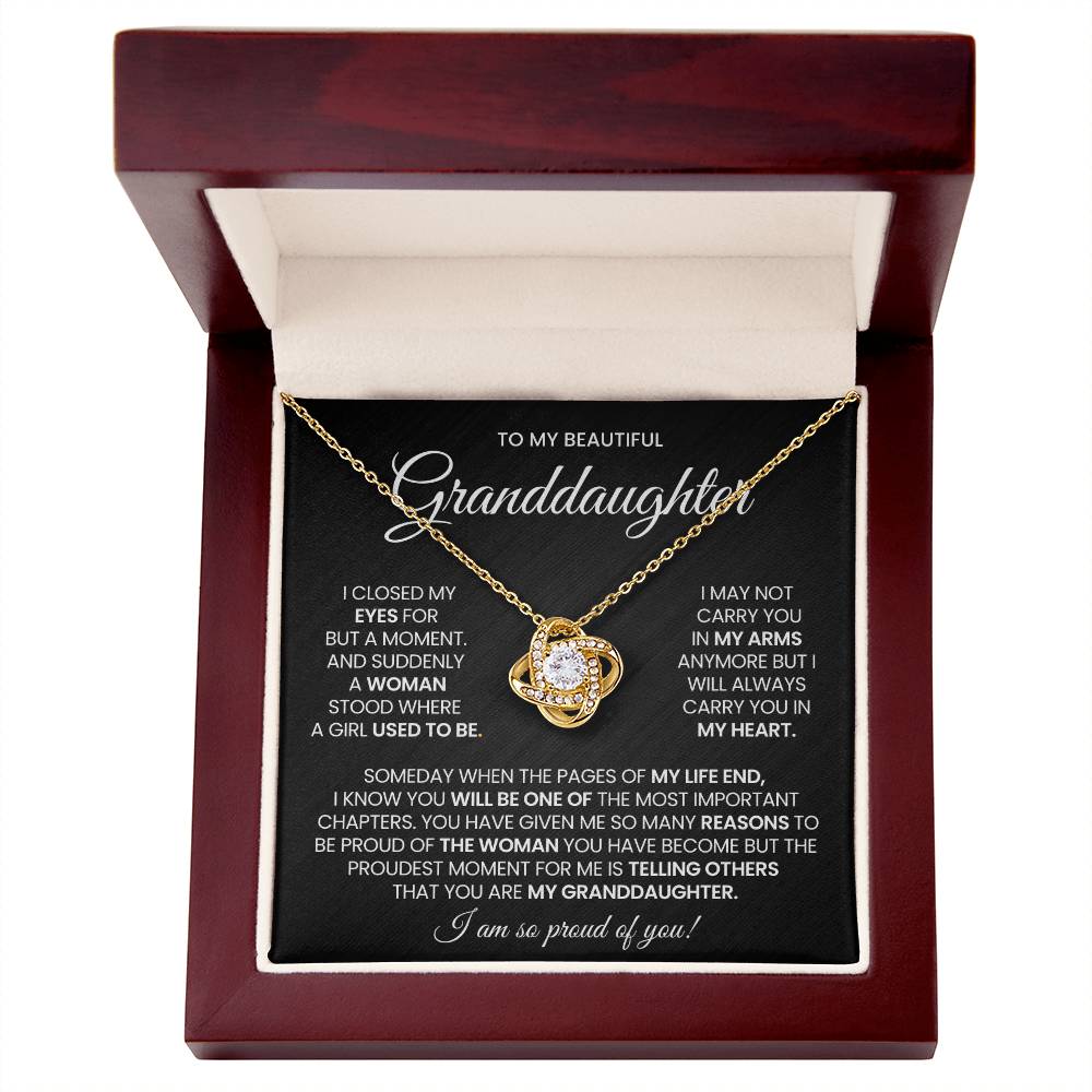 Granddaughter Love Knot Necklace Gift