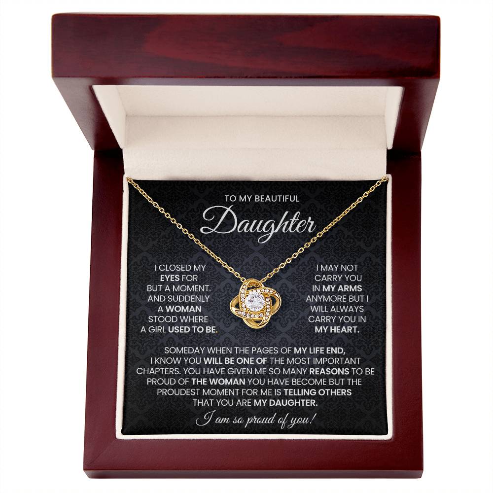 Daughter Love Knot Necklace Gift