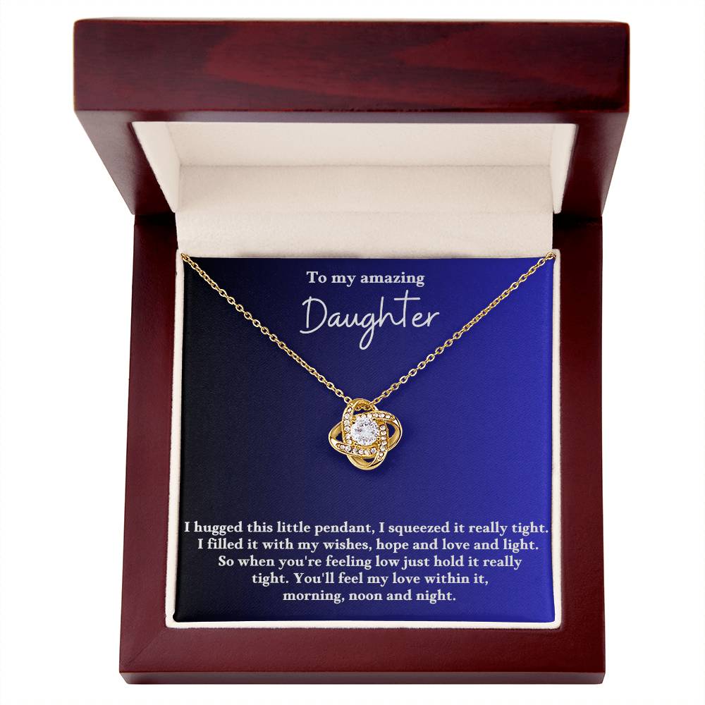 To My Daughter Love Knot Necklace