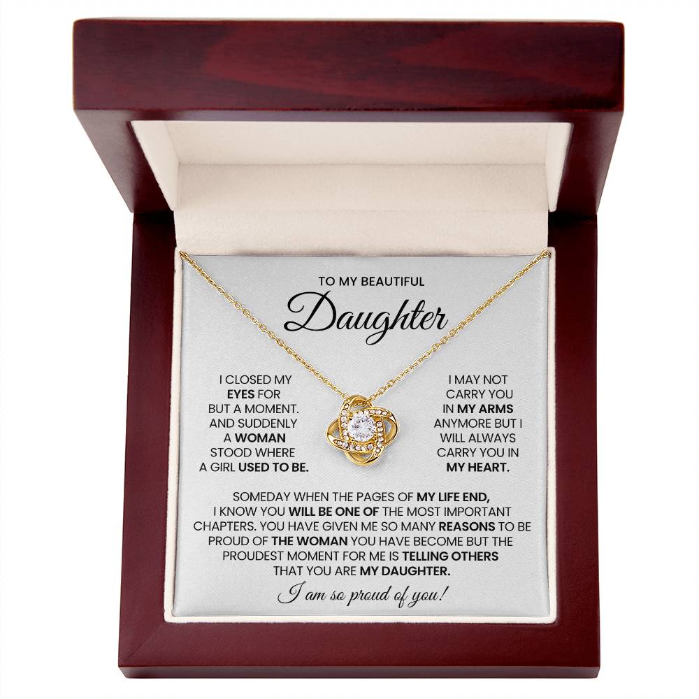 Daughter Love Knot Necklace Gift