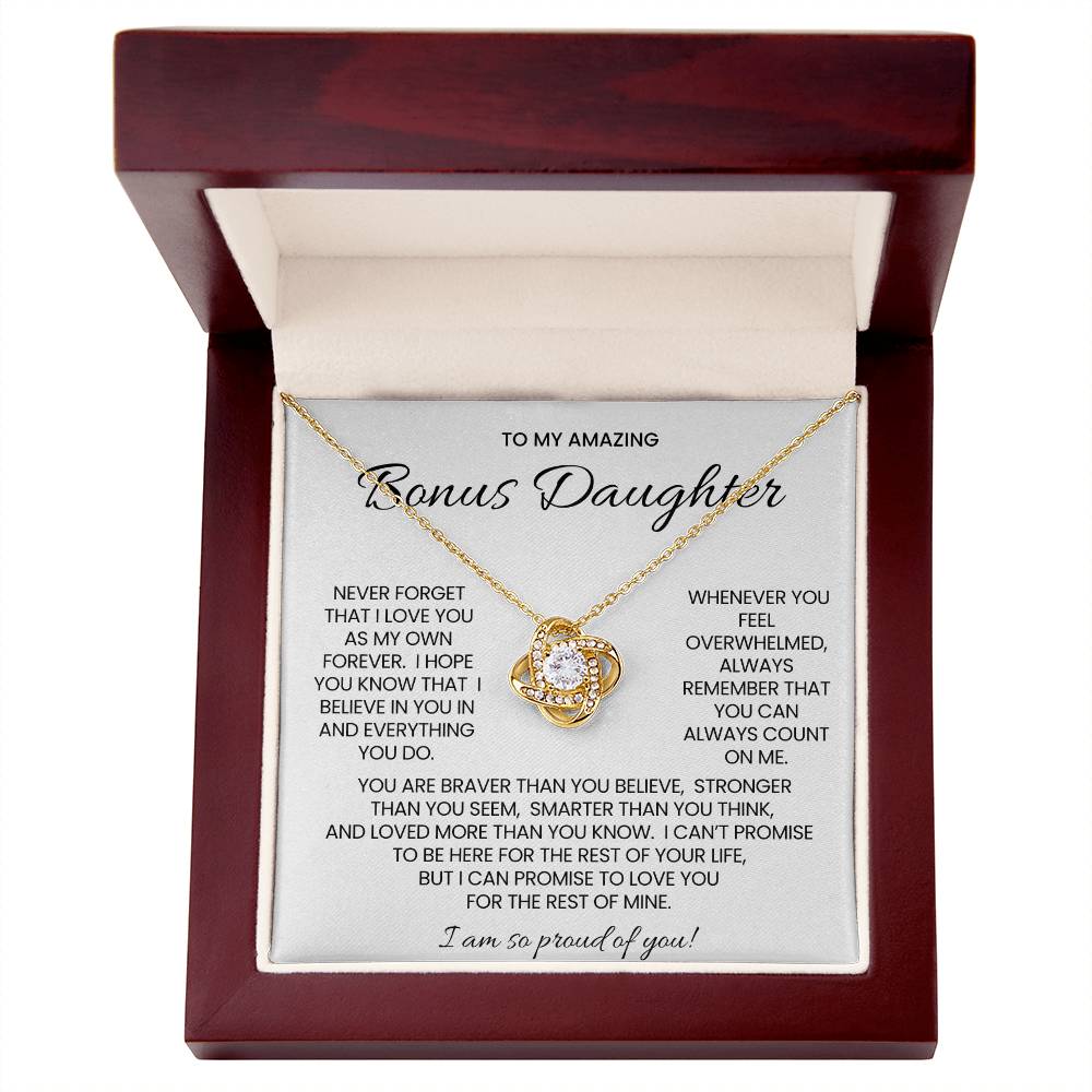 Bonus Daughter Love Knot Necklace Gift