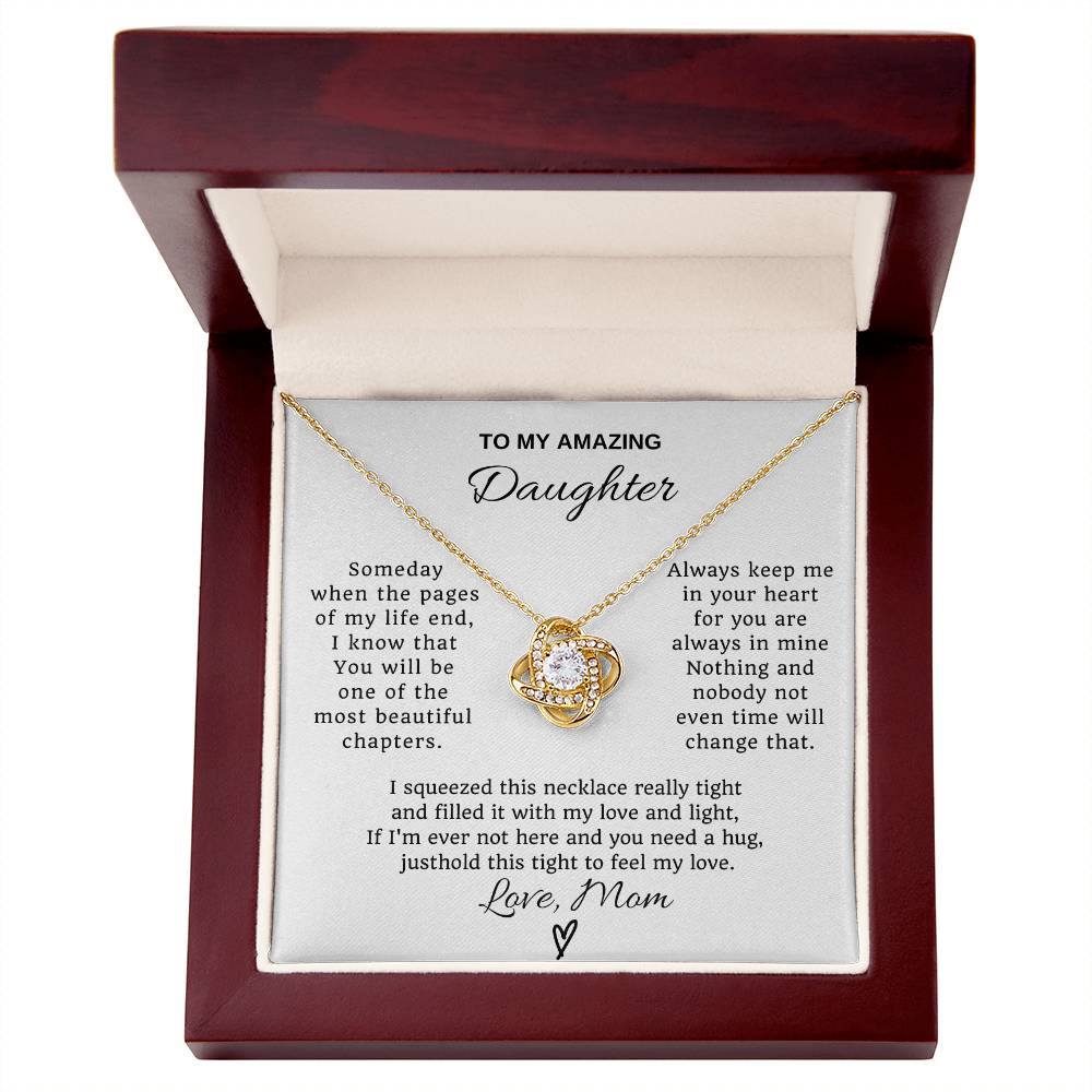 To My Daughter Love Knot Necklace From Mom