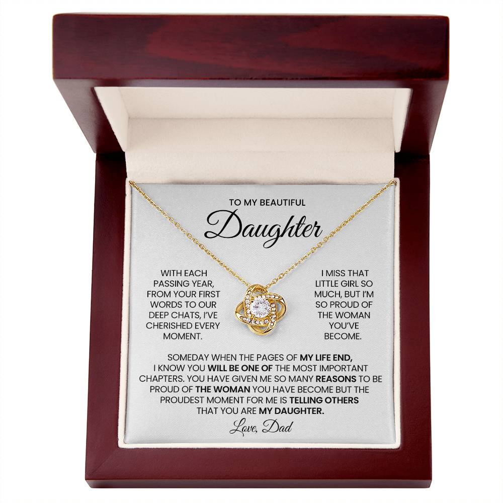 Daughter Love Knot Necklace Gift