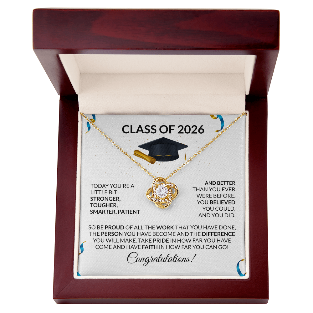 Class of 2026 Graduation Love Knot Necklace