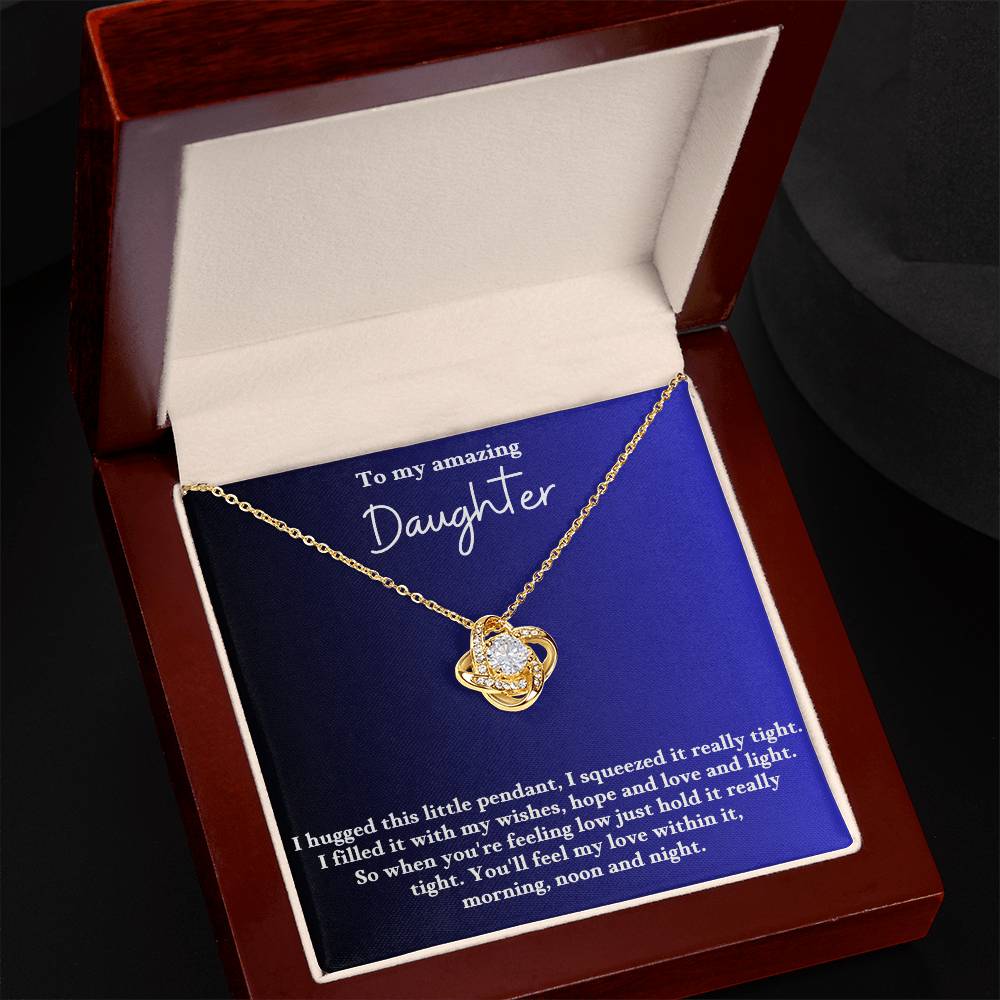 To My Daughter Love Knot Necklace