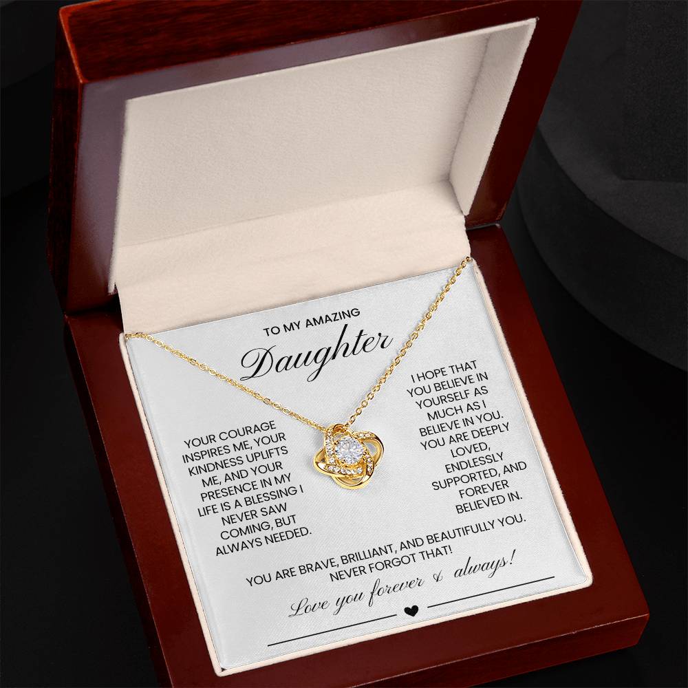 Daughter Love Knot Necklace Gift